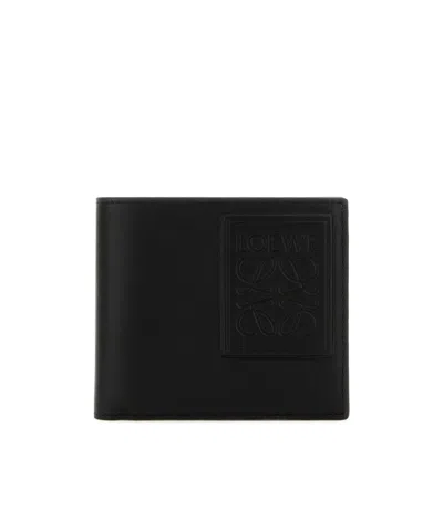 Loewe Logo-embossed Leather Billfold Wallet In Black