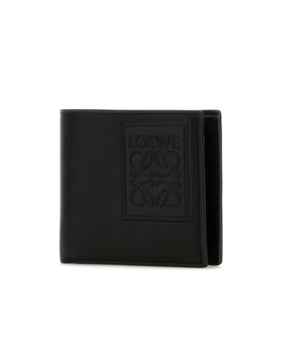 Loewe Logo-embossed Leather Billfold Wallet In Black