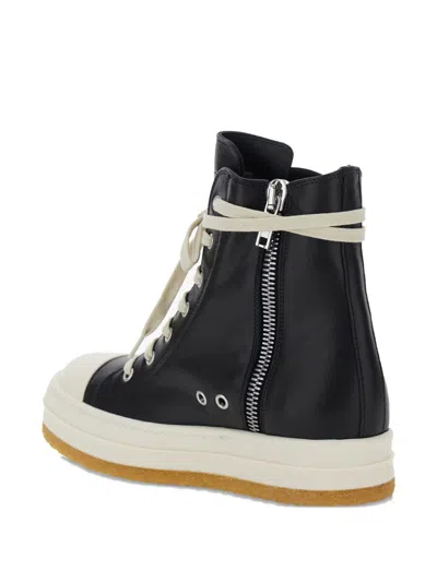 Rick Owens Geobasket High-top Sneakers Contrast Sole In Black