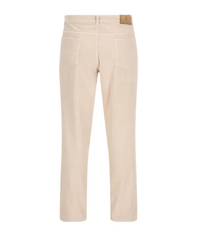 Brunello Cucinelli Belt Loops Slacks In Neutral