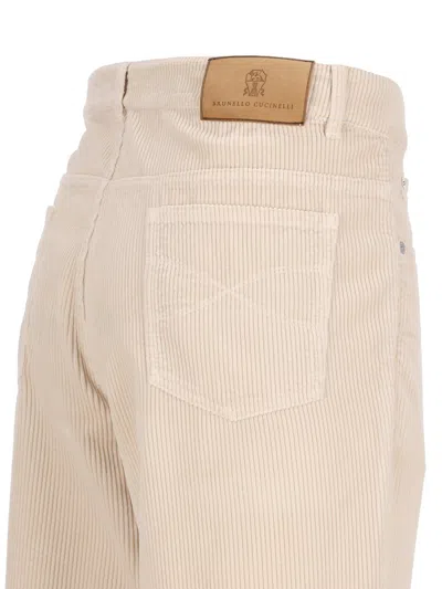 Brunello Cucinelli Belt Loops Slacks In Neutral