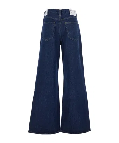 Agolde Lady's Wide-leg Jeans With Five Pockets In Blue