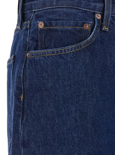 Agolde Lady's Wide-leg Jeans With Five Pockets In Blue