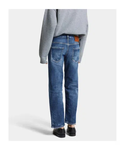 Dsquared2 Distressed Five-pocket Belt Loop Trousers In Blue