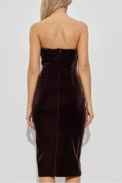 Tom Ford Midi Dress With Sweetheart Neckline In Brown