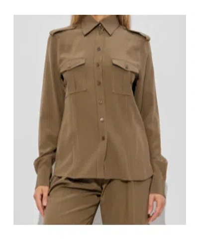 Tom Ford Silk Shirt In Brown