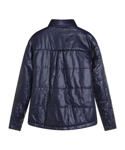 Fendi Embroidered Padded Jacket In Blue