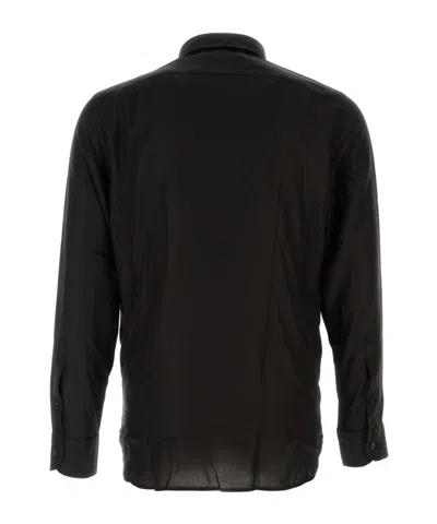 Tom Ford Light Fluid Fine Gabardine Slim Fit Shirt Hso001fmt058 Lb999 In Black