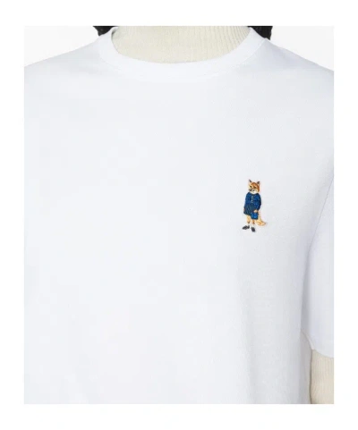 Maison Kitsuné Maison Kitsune' Dressed Fox Cotton T Shirt In White