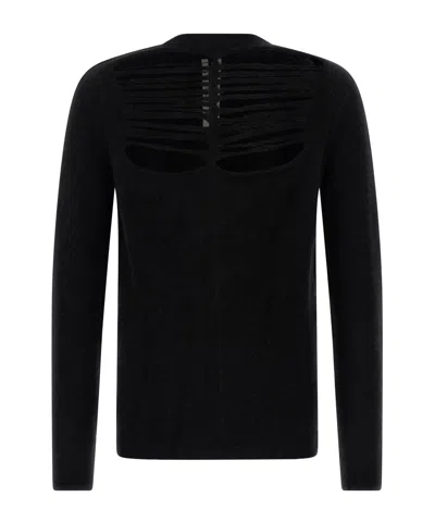 Rick Owens 'worn-out Ls Top' Knitwear In Black