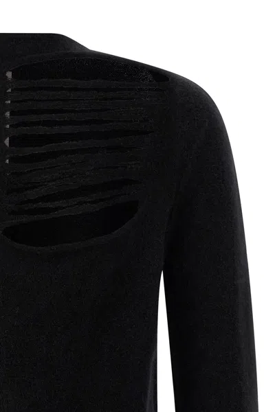 Rick Owens 'worn-out Ls Top' Knitwear In Black
