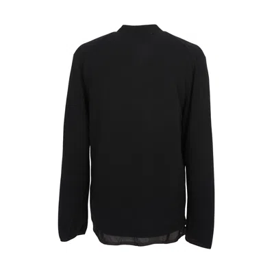 Comme Des Garçons Long Sleeve Cardigan With Ribbed Cuffs And Hem In Black