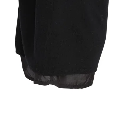 Comme Des Garçons Long Sleeve Cardigan With Ribbed Cuffs And Hem In Black