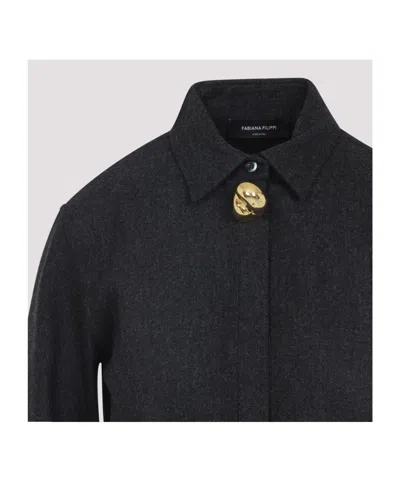 Fabiana Filippi Button-detailed Patch-pocket Cardigan In Black
