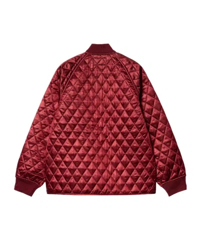 Carhartt Alumni Liner Quilted Ribbed Cuffs Front Pockets In Red