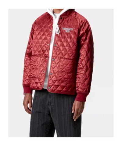 Carhartt Alumni Liner Quilted Ribbed Cuffs Front Pockets In Red