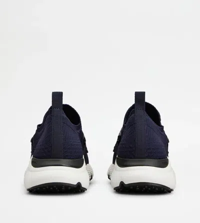 Tod's Sport Run 54c Calzino Catena Pelle Sneaker In Blue