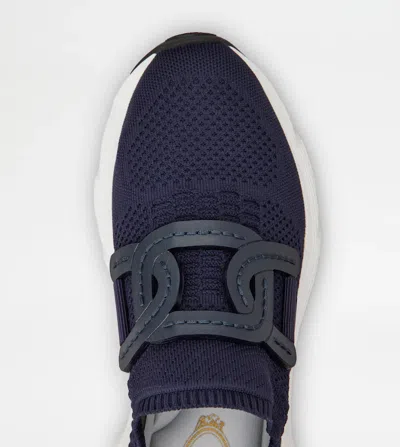 Tod's Sport Run 54c Calzino Catena Pelle Sneaker In Blue