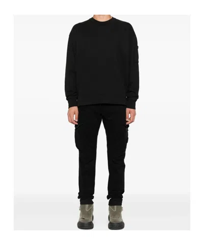 C.p. Company C.p.company Total Eclipse Blue Cotton Cargo Pants In Black
