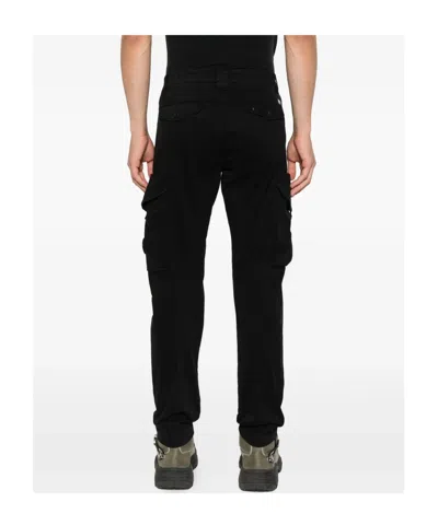 C.p. Company C.p.company Total Eclipse Blue Cotton Cargo Pants In Black