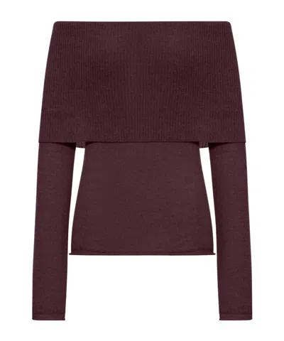 Roberto Collina Ribbed Boat Neck Sweater In Red