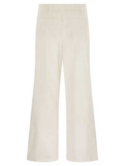 Herno Resort Trousers In Cotton Feel With Drawstring In Brown