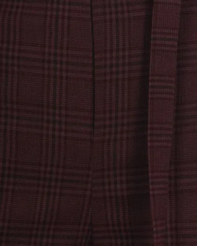 Patrizia Pepe Checked Fluid Trousers In Brown