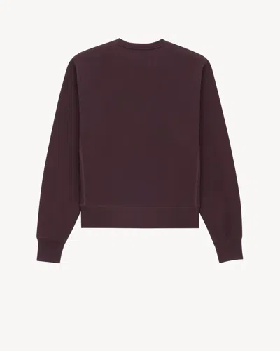 Saint Laurent Cassandre Embroidered Sweatshirt In Purple