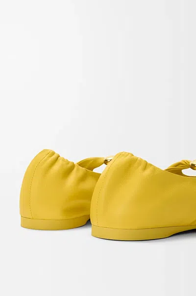 Loewe Pebble Soft Ballerina In Nappa Lambskin In Yellow