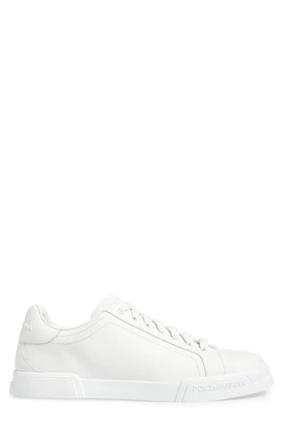 Dolce & Gabbana Leather Sneakers In White