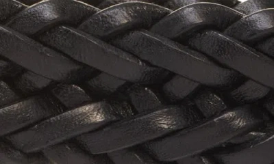 Tom Ford Angled Buckle Woven Leather Belt In Black