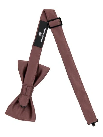 Brooklyn Brigade Solid Satin Pre-tied Bow Tie In Dark Mauve