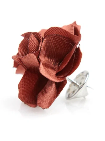 Brooklyn Brigade Floral Lapel Pin In Terracotta