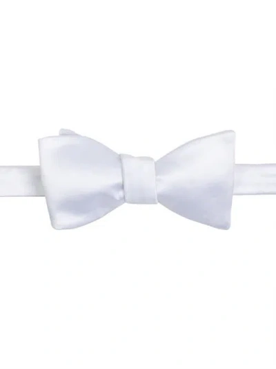 Brooklyn Brigade Solid Satin Bow Tie In White