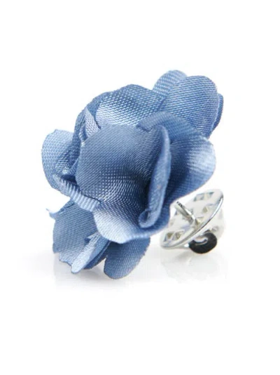 Brooklyn Brigade Floral Lapel Pin In Dusty Blue