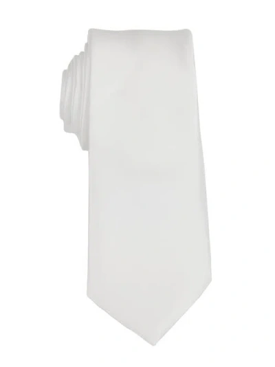 Brooklyn Brigade Solid Satin X-long Tie In White