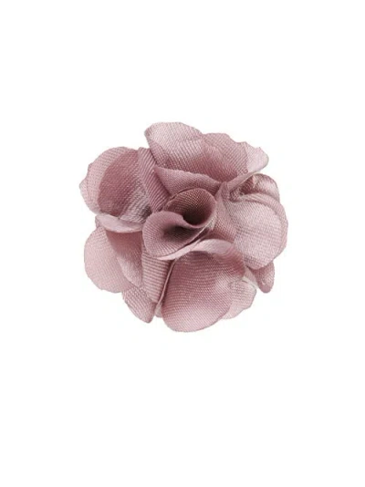 Brooklyn Brigade Floral Lapel Pin In Rose Quartz