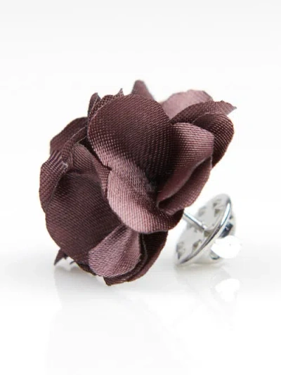 Brooklyn Brigade Floral Lapel Pin In Dark Mauve