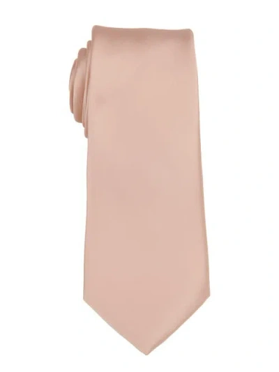 Brooklyn Brigade Solid Satin X-long Tie In Pale Blush