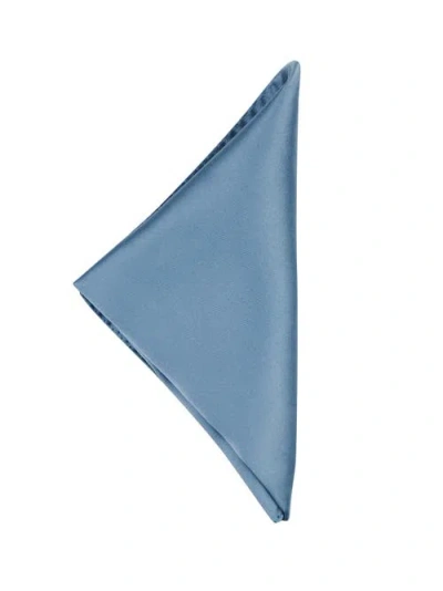 Brooklyn Brigade Solid Satin Pocket Square In Dusty Blue