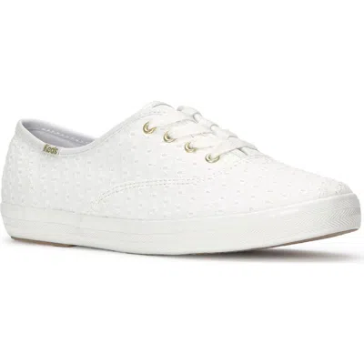 Keds Women's Champion Mini Daisy Eyelet Lace Up Canvas Sneakers In White