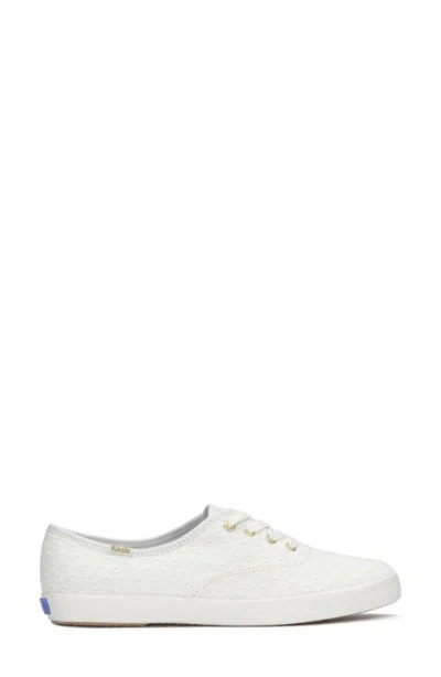 Keds Women's Champion Mini Daisy Eyelet Lace Up Canvas Sneakers In White