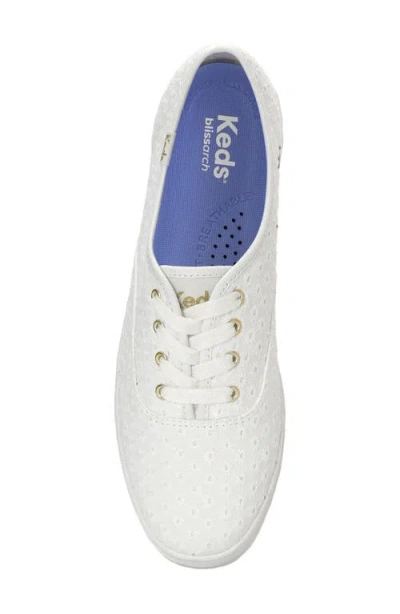 Keds Women's Champion Mini Daisy Eyelet Lace Up Canvas Sneakers In White