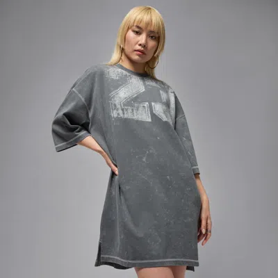 Jordan Flight Oversize Graphic T-shirt Dress In Gray