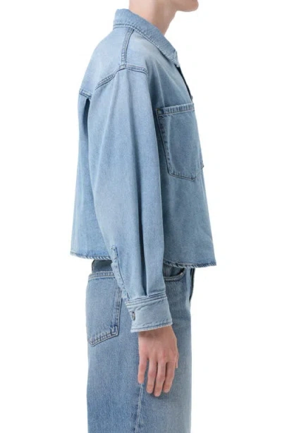 Agolde Juna Relaxed Button-up Shirt In Interval In Blue