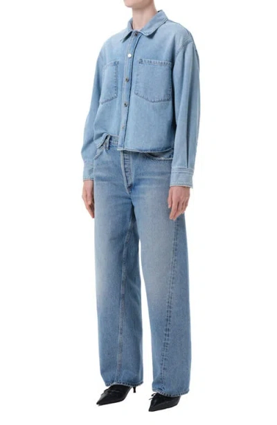 Agolde Juna Relaxed Button-up Shirt In Interval In Blue