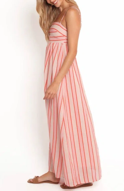 Petal And Pup Petal & Pup Odessa Stripe Cotton Maxi Sundress In Red