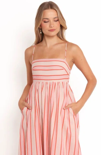 Petal And Pup Petal & Pup Odessa Stripe Cotton Maxi Sundress In Red