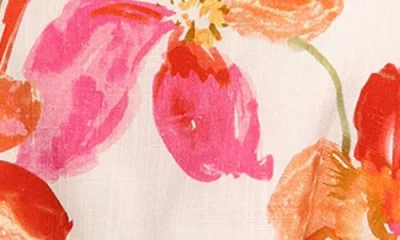 Petal And Pup Petal & Pup Dahliae Floral Cotton & Linen Crop Tank In Multi