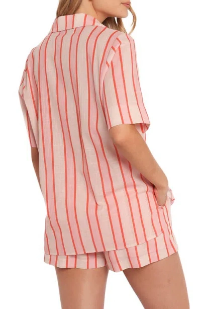 Petal And Pup Petal & Pup Aaliyah Stripe Cotton Shorts In Pink